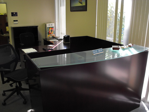 Reception Desks New L-shape reception desk w/glass top