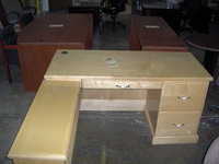 Office Desks Used pine L-shape desk